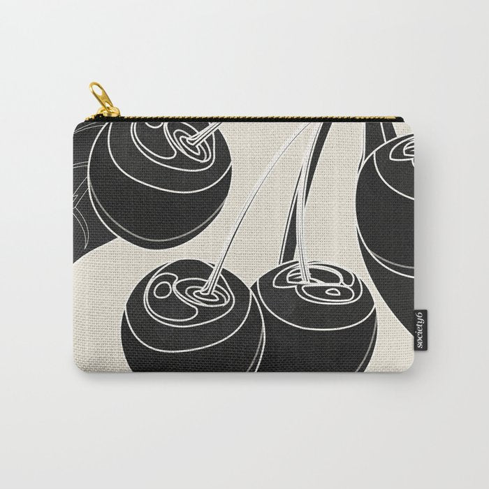 Minimalist Cherry Fruit Line Art 1 Carry All Pouch Gallery Image 1