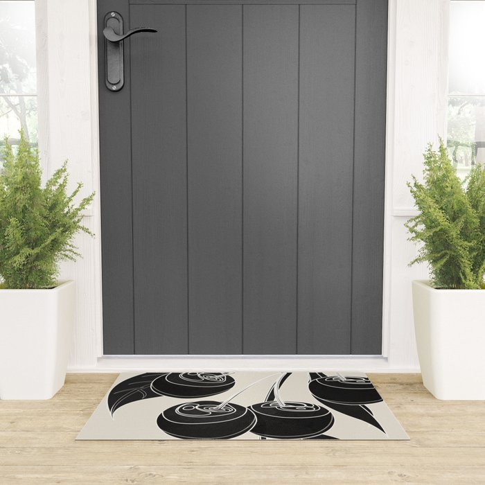 Minimalist Cherry Fruit Line Art 1 Welcome Mat Gallery Image 3