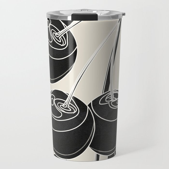 Minimalist Cherry Fruit Line Art 1 Travel Mug Gallery Image 1