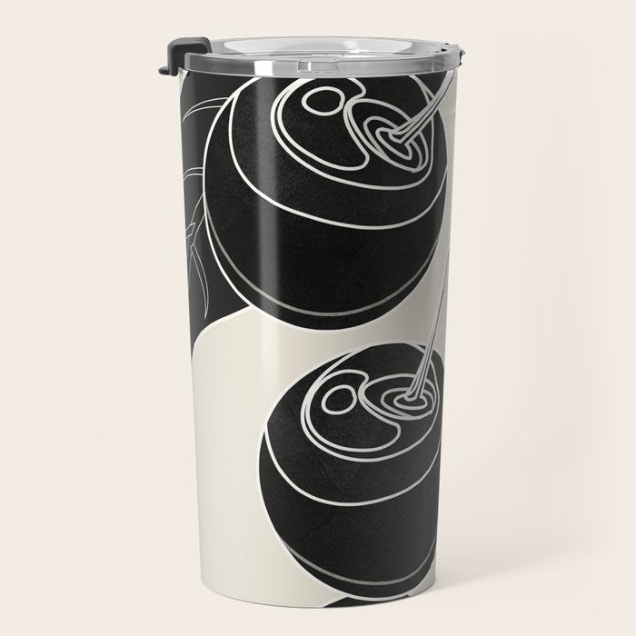 Minimalist Cherry Fruit Line Art 1 Travel Mug Gallery Image 3
