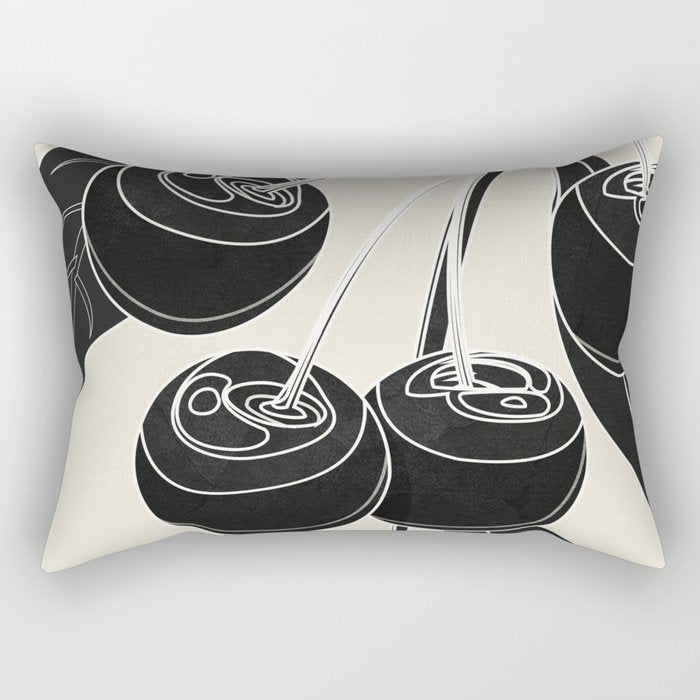 Minimalist Cherry Fruit Line Art 1 Rectangular Pillow Gallery Image 1