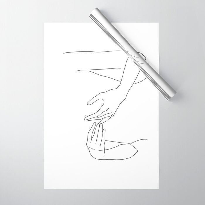 Line Hands 2 Wrapping Paper Gallery Image 1