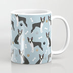 Boston Terrier Dogs Pattern Blue Coffee Mug Gallery Image 1
