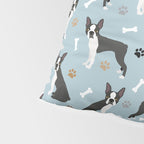 Boston Terrier Dogs Pattern Blue Pillow Sham Gallery Image 4