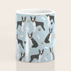 Boston Terrier Dogs Pattern Blue Coffee Mug Gallery Image 4