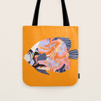 Colorful Tropical Fish and Abstract Ocean Art Tote Bag Gallery Image 1
