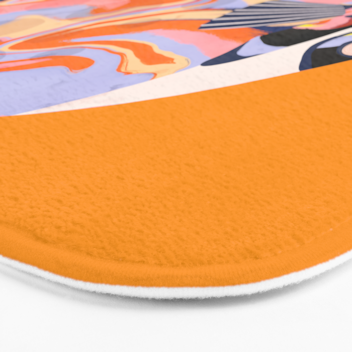 Colorful Tropical Fish and Abstract Ocean Art Bath Mat Gallery Image 3