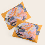 Colorful Tropical Fish and Abstract Ocean Art Pillow Sham Gallery Image 3