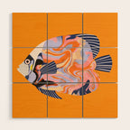 Colorful Tropical Fish and Abstract Ocean Art Wood Wall Art Gallery Image 1