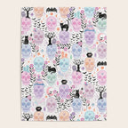 Pastel candy-colored skulls with cats, bats, and witchy things - halloween, bone Poster Gallery Image 4