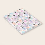 Pastel candy-colored skulls with cats, bats, and witchy things - halloween, bone Notebook Gallery Image 3