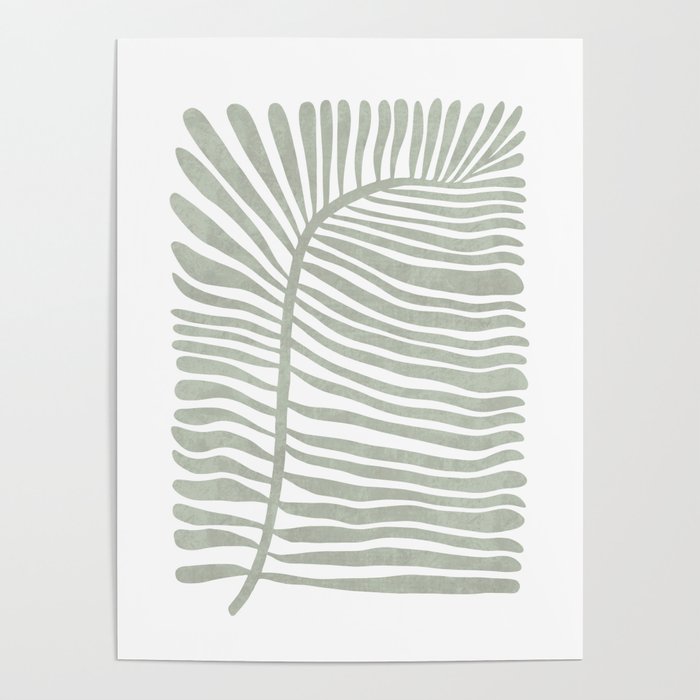 Abstract sage green leaf Poster Gallery Image 4