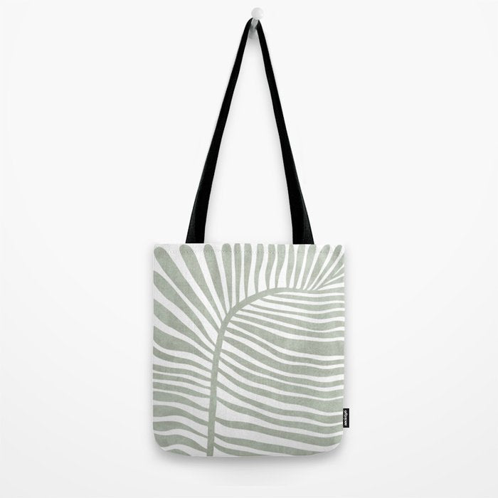 Abstract sage green leaf Tote Bag Gallery Image 2