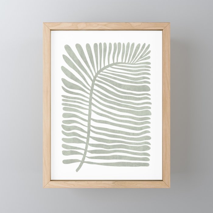 Abstract sage green leaf Mini Art Print Gallery Image 1