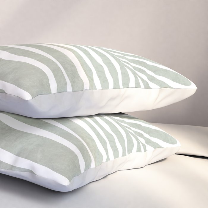 Abstract sage green leaf Pillow Sham Gallery Image 3