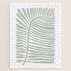 Abstract sage green leaf Jigsaw Puzzle Gallery Image 1