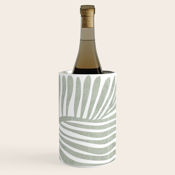 Abstract sage green leaf Wine Chiller Gallery Image 3