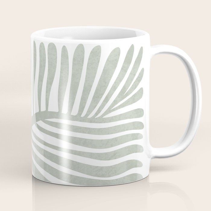 Abstract sage green leaf Coffee Mug Gallery Image 1