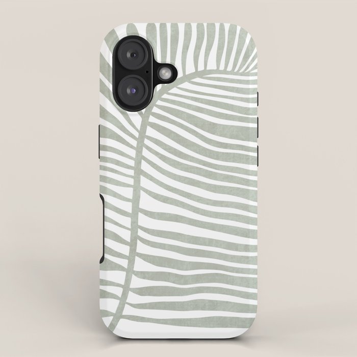 Abstract sage green leaf iPhone Case Gallery Image 1