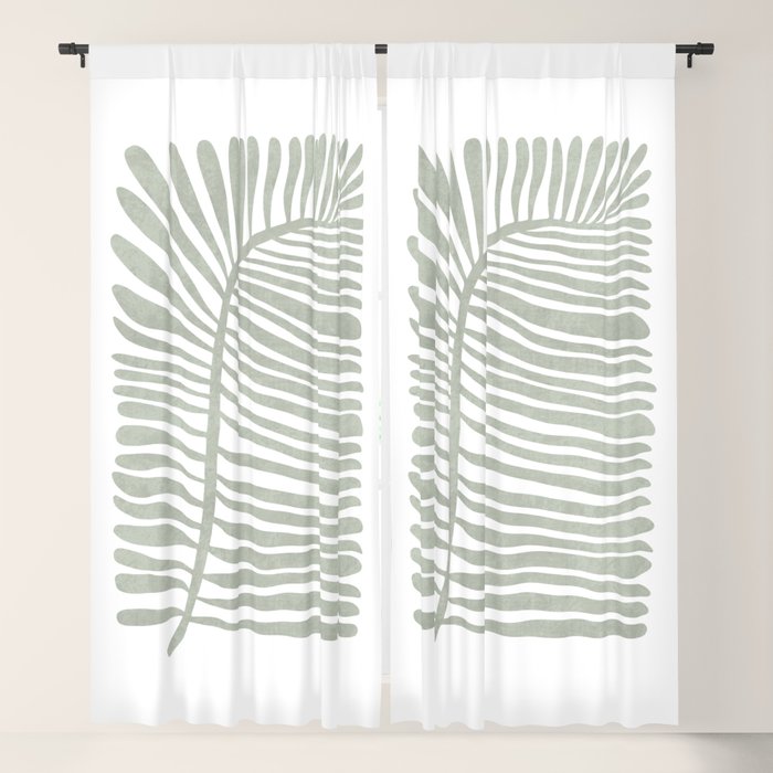 Abstract sage green leaf Window Curtain Gallery Image 5
