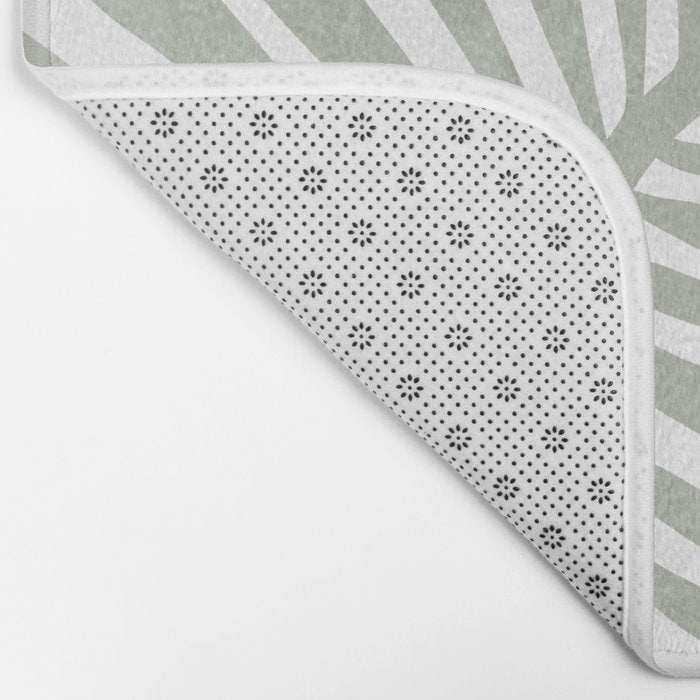 Abstract sage green leaf Bath Mat Gallery Image 2