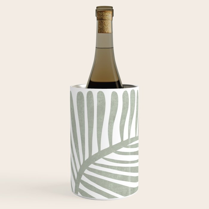 Abstract sage green leaf Wine Chiller Gallery Image 1