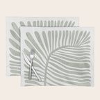 Abstract sage green leaf Placemat Gallery Image 1