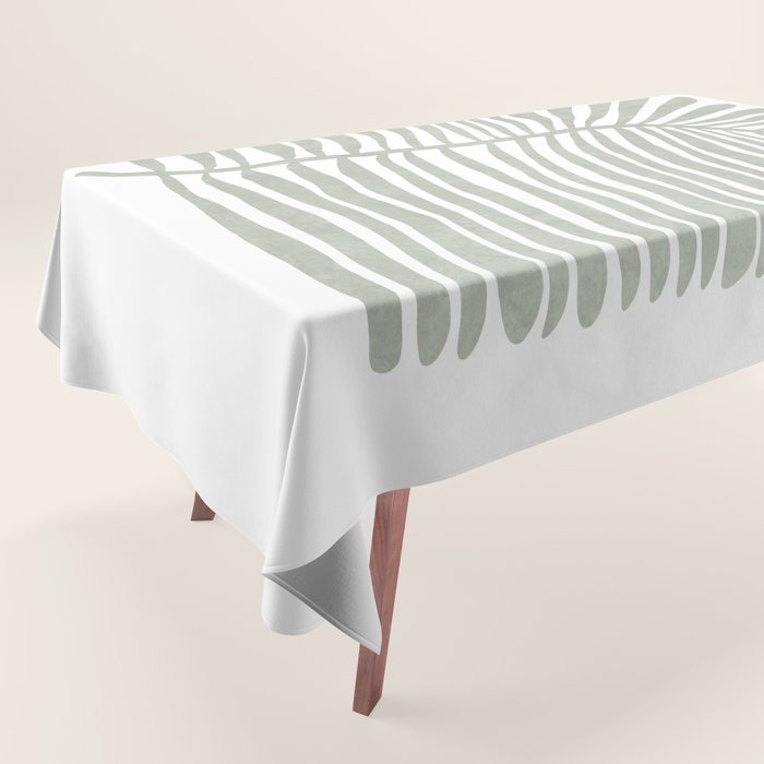 Abstract sage green leaf Tablecloth Gallery Image 1