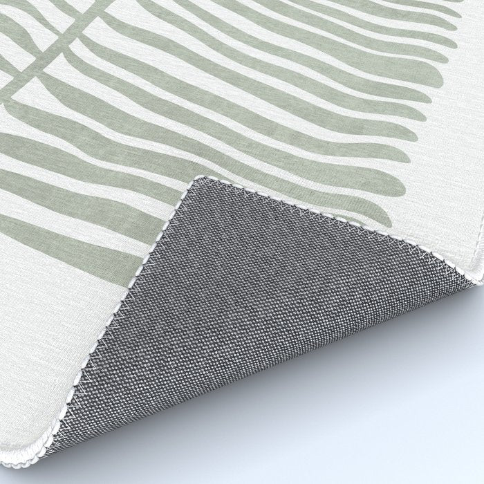 Abstract sage green leaf Rug Gallery Image 4