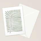 Abstract sage green leaf Stationery Card Gallery Image 2