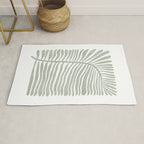 Abstract sage green leaf Rug Gallery Image 1