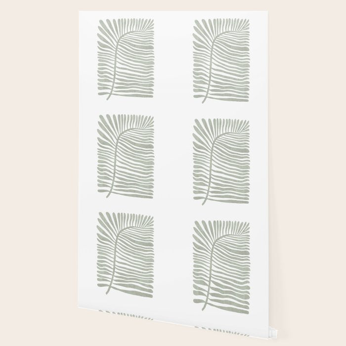 Abstract sage green leaf Wallpaper Gallery Image 2