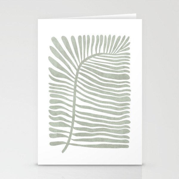 Abstract sage green leaf Stationery Card Gallery Image 1