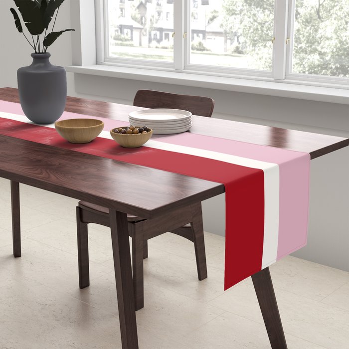 Color Block IV Pink Red Table Runner Gallery Image 2