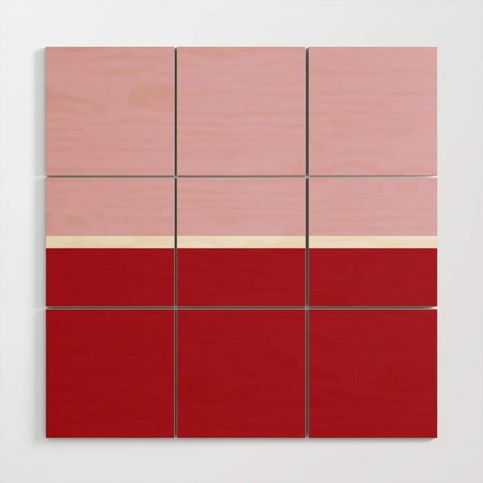 Color Block IV Pink Red Wood Wall Art Gallery Image 1