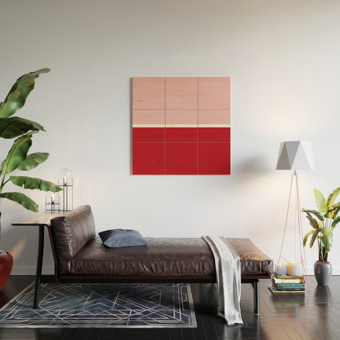 Color Block IV Pink Red Wood Wall Art Gallery Image 2