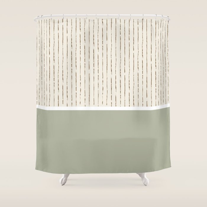 Cream Sage Shower Curtain Gallery Image 1