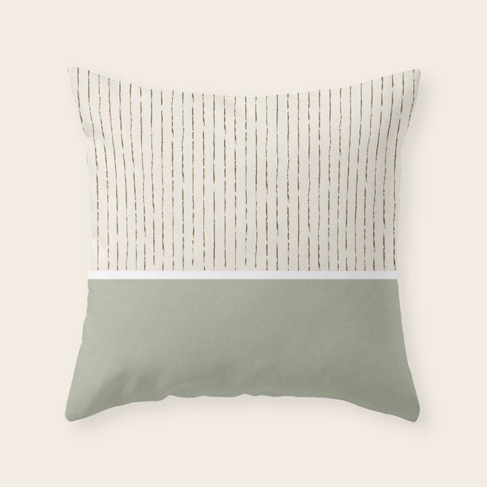 Cream Sage Throw Pillow Gallery Image 1