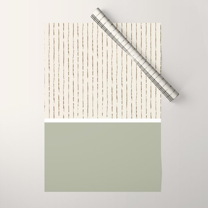 Cream Sage Wrapping Paper Gallery Image 1