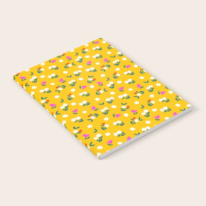 Dainty Blooms Pattern - Yellow Notebook Gallery Image 2