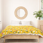 Dainty Blooms Pattern - Yellow Duvet Cover Gallery Image 3