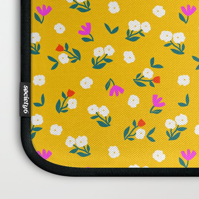 Dainty Blooms Pattern - Yellow Laptop Sleeve Gallery Image 3