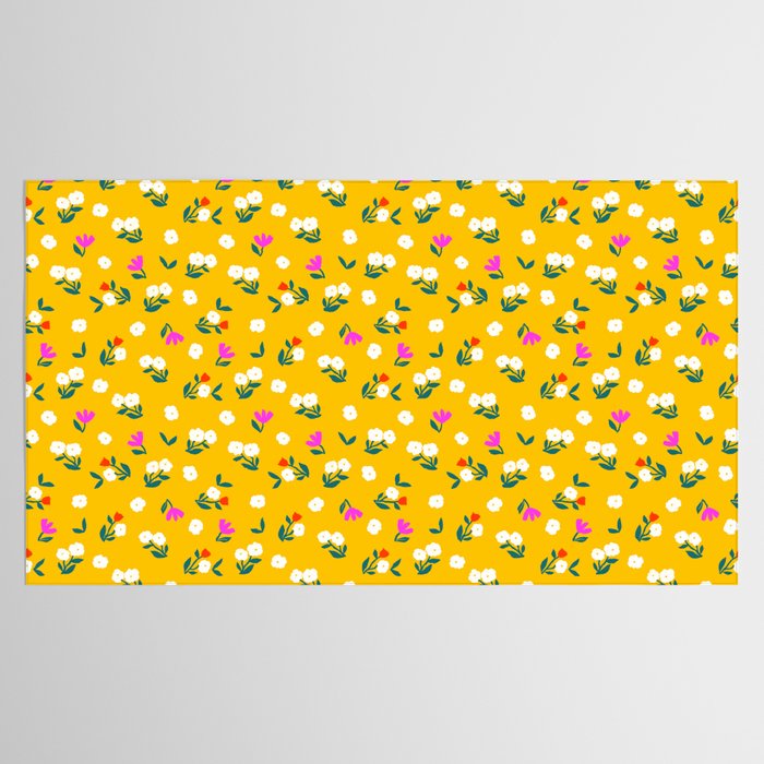 Dainty Blooms Pattern - Yellow Tablecloth Gallery Image 2