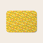 Dainty Blooms Pattern - Yellow Bath Mat Gallery Image 1