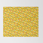 Dainty Blooms Pattern - Yellow Throw Blanket Gallery Image 2