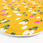 Dainty Blooms Pattern - Yellow Bath Mat Gallery Image 3