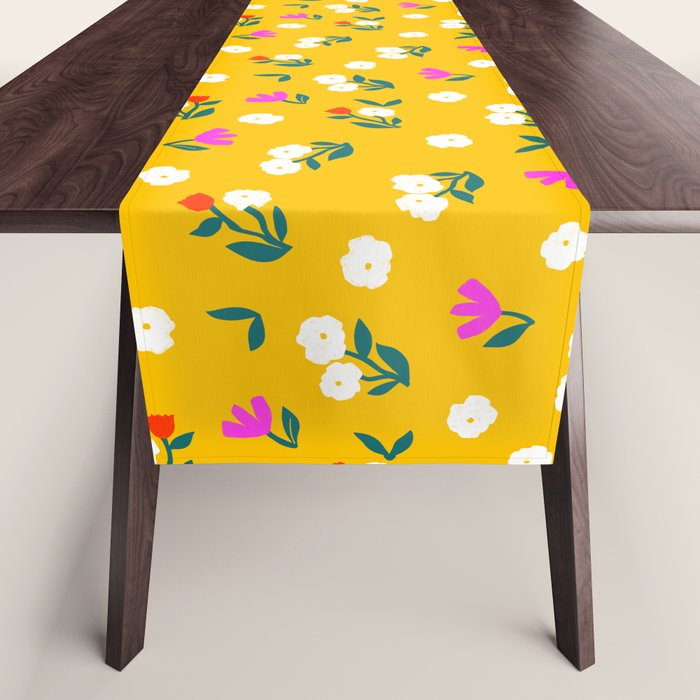 Dainty Blooms Pattern - Yellow Table Runner Gallery Image 1