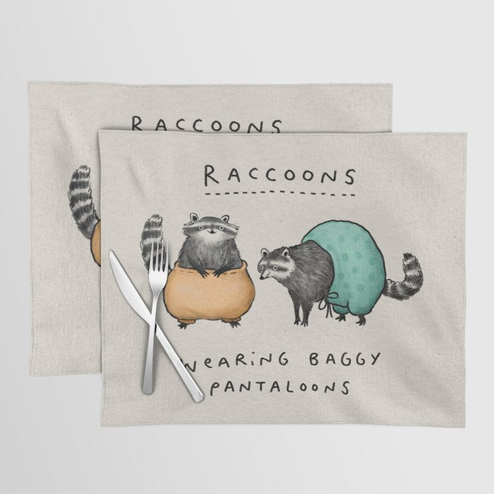 Raccoons Wearing Baggy Pantaloons Placemat Gallery Image 1