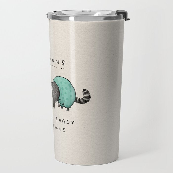 Raccoons Wearing Baggy Pantaloons Travel Mug Gallery Image 2