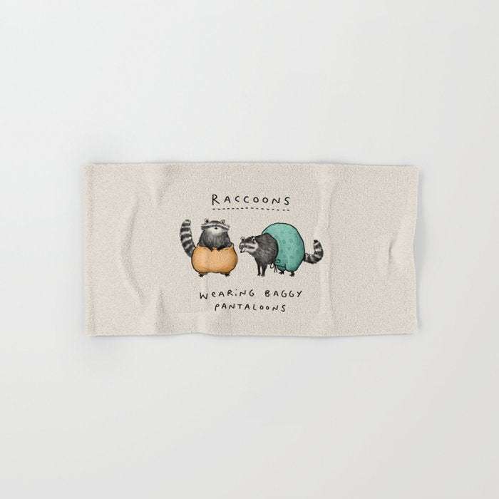 Raccoons Wearing Baggy Pantaloons Bath Towel Gallery Image 1